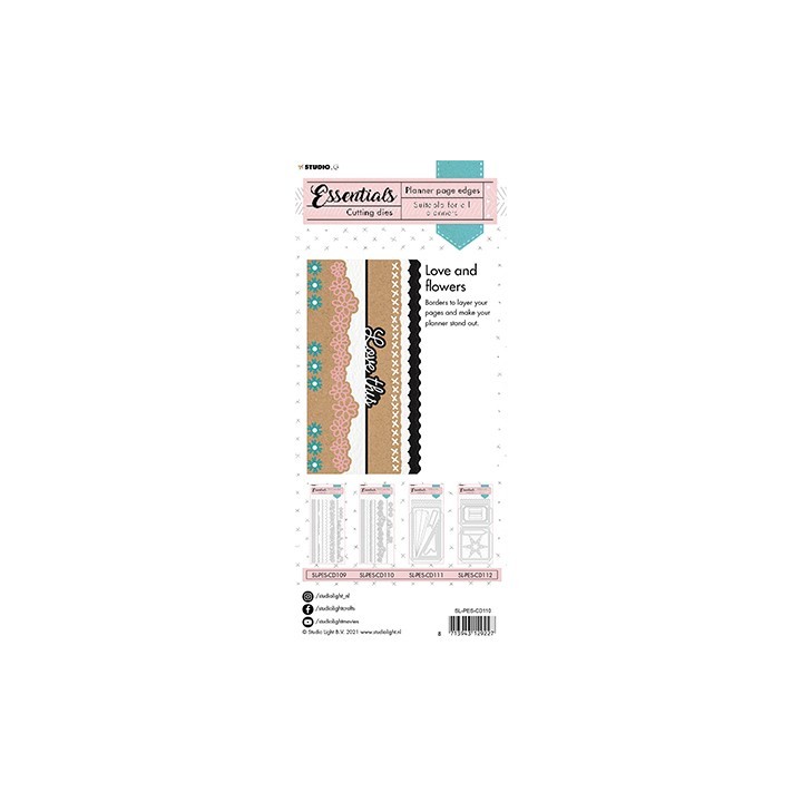 (SL-PES-CD110)Studio Light SL Cutting Die Edges long flowers Planner Essentials nr.110