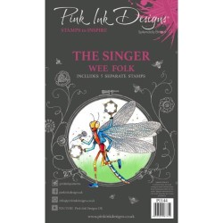 (PI144)Pink Ink Designs Wee folk clear stamp set The Singer