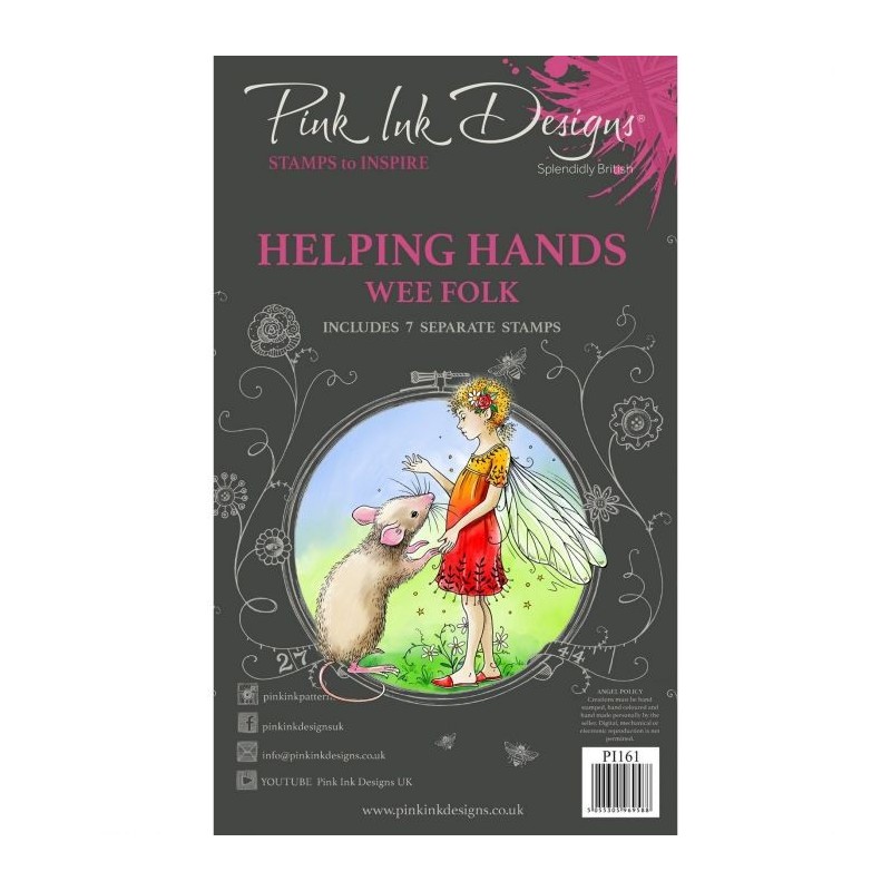(PI161)Pink Ink Designs Wee folk clear stamp set Helping Hands