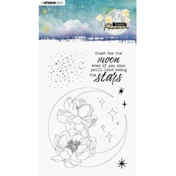 (SL-MFL-TAMP132)Studio light  SL Clear Stamp Shoot for the Moon Moon Flower Collection nr.132