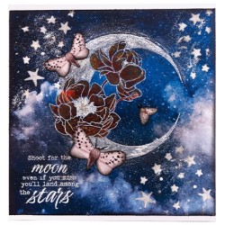 (SL-MFL-TAMP132)Studio light  SL Clear Stamp Shoot for the Moon Moon Flower Collection nr.132