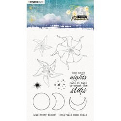 (SL-MFL-TAMP133)Studio light SL Clear Stamp How many nights Moon Flower Collection nr.133