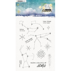 (SL-MFL-TAMP135)SL Clear Stamp Sky full of stars Moon Flower Collection nr.135