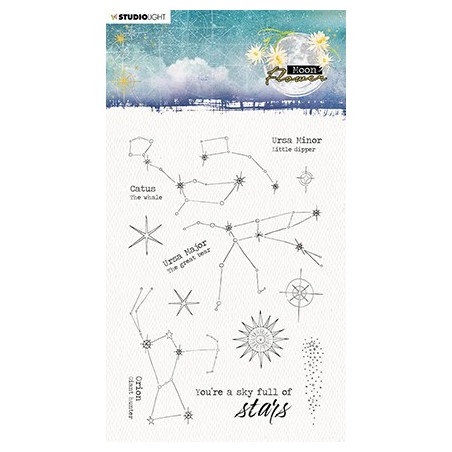 (SL-MFL-TAMP135)SL Clear Stamp Sky full of stars Moon Flower Collection nr.135