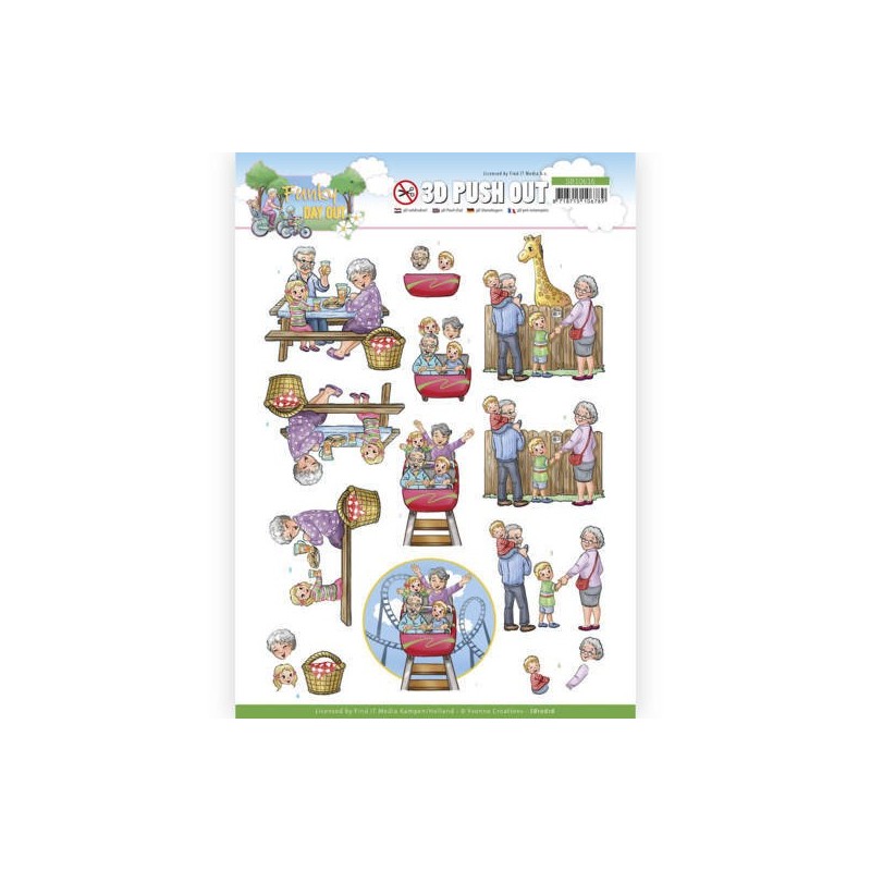 (SB10616)3D Push Out - Yvonne Creations - Funky Day Out - Zoo