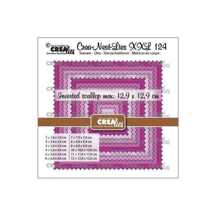 (CLNestXXL124)Crealies Crea-nest-dies XXL Squares with inverted scallop