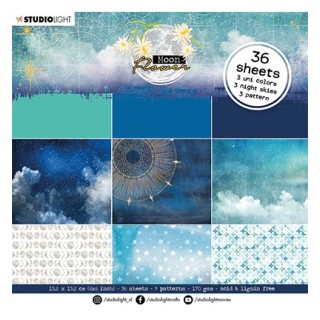 (SL-MFL-PP22)Studio Light SL Paper Pad Blue night skies Moon Flower Collection nr.22