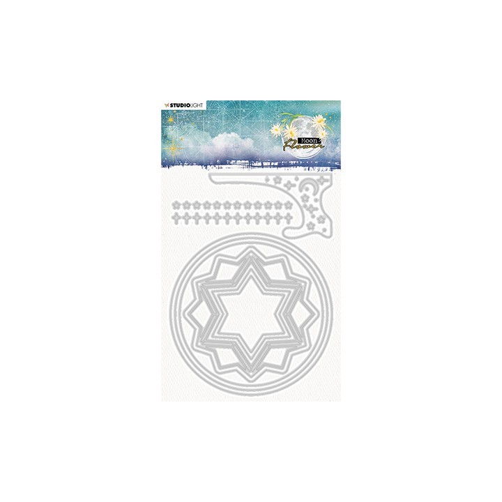 (SL-MFL-CD139)Studio Light SL Cutting Die Cardshape round Moon Flower Collection nr.139