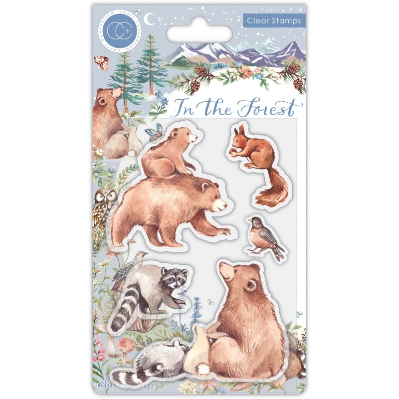 (CCSTMP072)Craft Consortium In The Forest Clear Stamps Bear