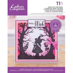 (CC-STP-STEN-MIYH)Crafter's Companion Silhouette Magic Is in Your Heart Stamp & Stencil