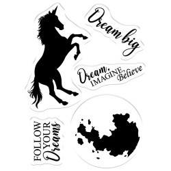 (CC-STP-STEN-FOYD)Crafter's Companion Silhouette Follow Your Dreams Stamp & Stencil