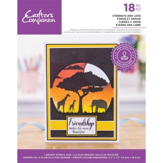 (CC-STP-STEN-STAL)Crafter's Companion Silhouette Strength and Love Stamp & Stencil