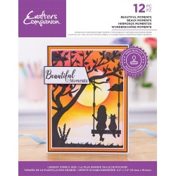 (CC-STP-STEN-BEAM)Crafter's Companion Silhouette Beautiful Moments Stamp & Stencil