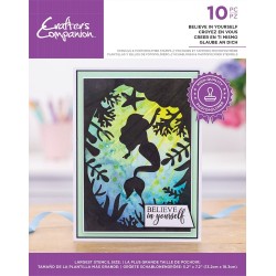(CC-STP-STEN-BEIY)Crafter's Companion Silhouette Believe in Yourself Stamp & Stencil