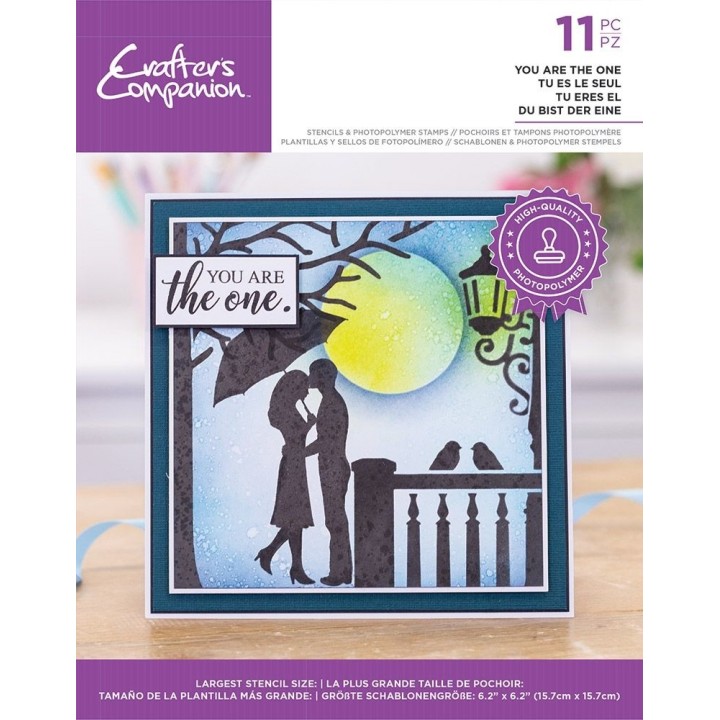(CC-STP-STEN-YATO)Crafter's Companion Silhouette You are the One Stamp & Stencil