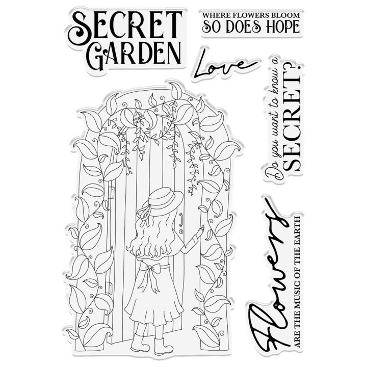 (NG-SG-ST-SERE)Crafter's Companion Secret Garden Collection Clear Stamps Secrets Revealed