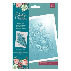 (PT-EF-3D-MARO)Crafter's Companion Positive Thoughts 3D Embossing Folder Majestic Rose