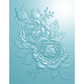 (PT-EF-3D-MARO)Crafter's Companion Positive Thoughts 3D Embossing Folder Majestic Rose