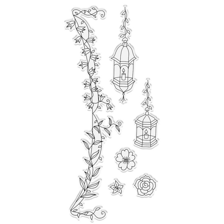 (NG-SG-STD-WHLA)Crafter's Companion Secret Garden Collection Stamp & Die Whimsical Lanterns