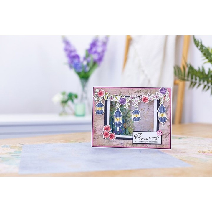 (NG-SG-STD-WHLA)Crafter's Companion Secret Garden Collection Stamp & Die Whimsical Lanterns
