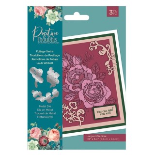 (PT-MD-FOSW)Crafter's Companion Positive Thoughts Metal Die Foliage Swirls