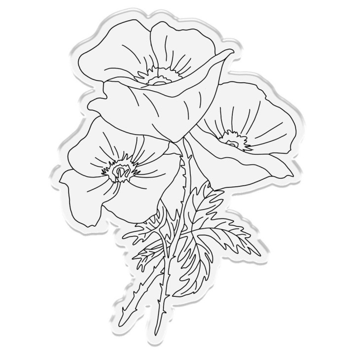 (CC-ST-CA-PREPO)Crafter's Companion Precious Poppies Clear Stamps