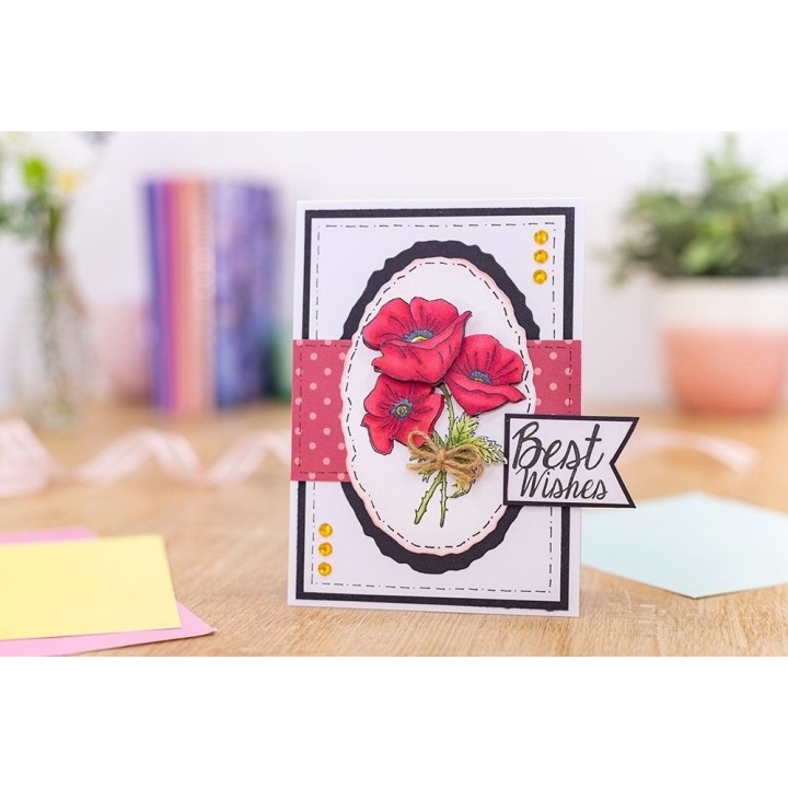 (CC-ST-CA-PREPO)Crafter's Companion Precious Poppies Clear Stamps