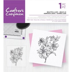 (CC-ST-CA-BEALI)Crafter's Companion Beautiful Lilies Clear Stamps