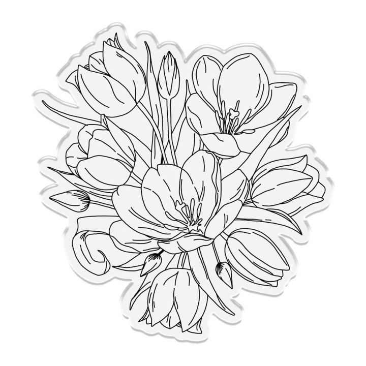 (CC-ST-CA-SPRHE)Crafter's Companion Beautiful Lilies Clear Stamps