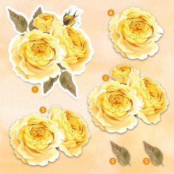 (CC-DTPAD-ROSIB)Crafter's Companion Roses in Bloom Die-Cut Decoupage Topper Pad