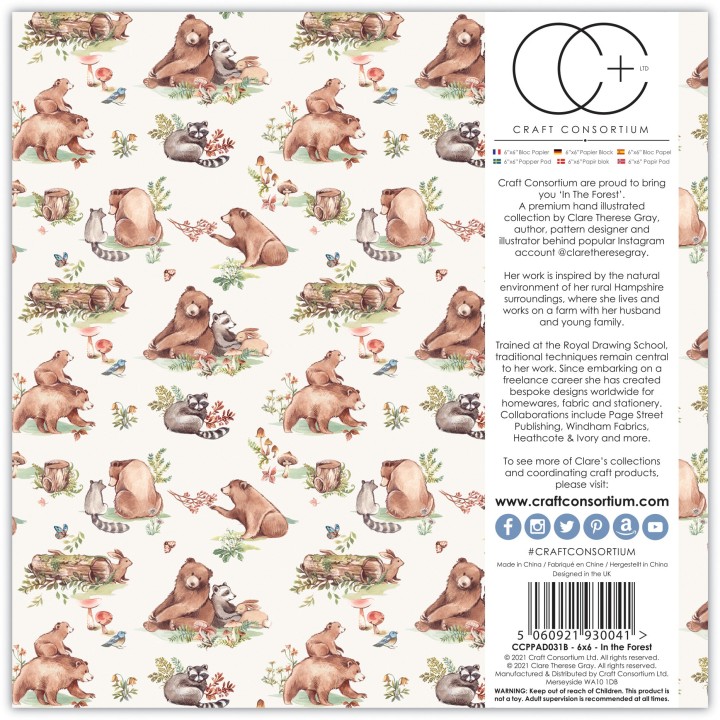 (CCPPAD031B)Craft Consortium In The Forest 6x6 Inch Paper Pad