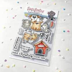 (T4T/721/Dog/Cle)Time For Tea Designs Dog Gone Mutts Clear Stamps