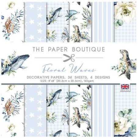 (PB1554)The Paper Boutique Floral Waves 8x8 Inch Decorative Papers