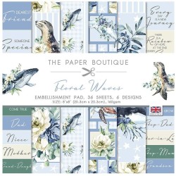 (PB1555)The Paper Boutique Floral Waves 8x8 Inch Embellishment Pad