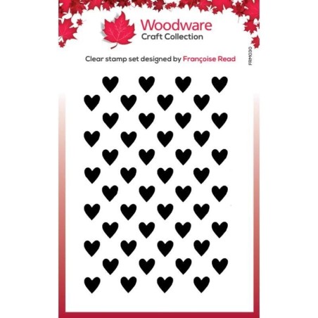 (FRM030)Woodware Mini Heart Background Clear Stamp