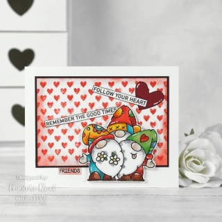 (FRM030)Woodware Mini Heart Background Clear Stamp