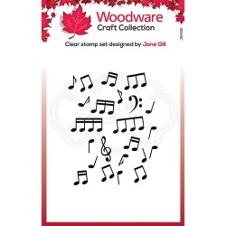 (JGM015)Woodware Mini Music Background Clear Stamp