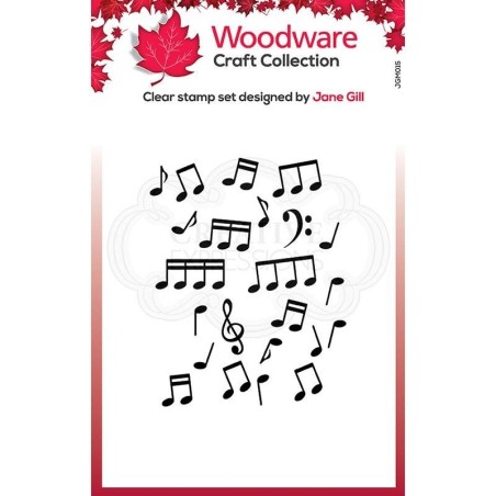 (JGM015)Woodware Mini Music Background Clear Stamp