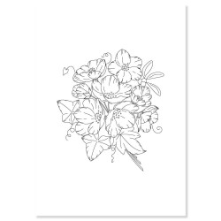 (PER-PA-70425-XX)PERGAMANO - A5 PRINTED FLORALS PARCHMENT - CHRISTMAS ROSE