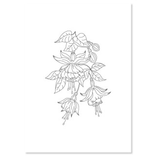 (PER-PA-70426-XX)PERGAMANO - A5 PRINTED FLORALS PARCHMENT - FUCHSIA