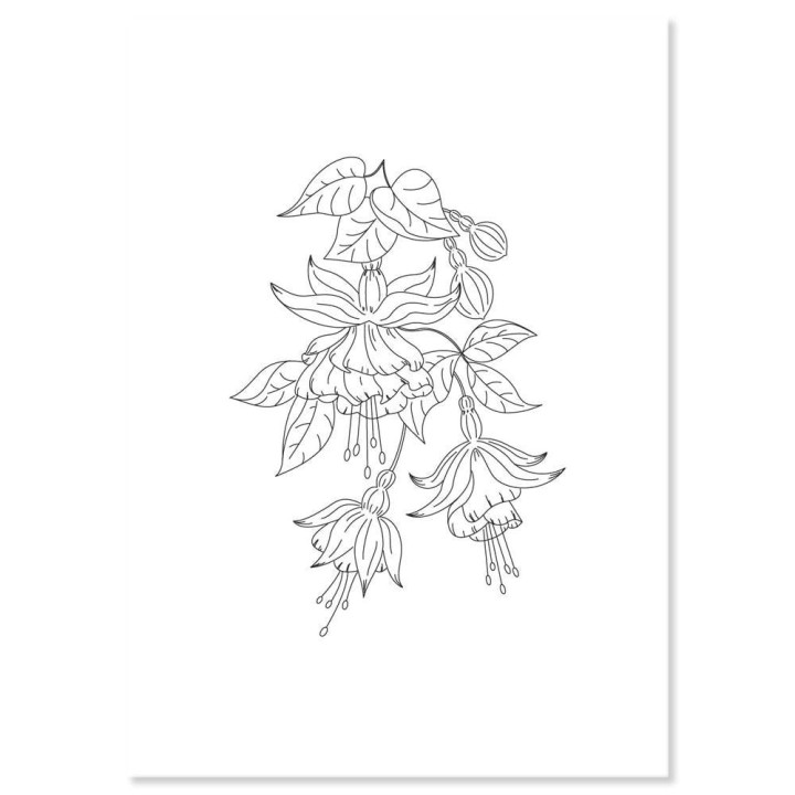 (PER-PA-70426-XX)PERGAMANO - A5 PRINTED FLORALS PARCHMENT - FUCHSIA