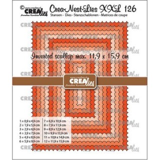 (CLNestXXL126)Crealies Crea-nest-dies XXL Rectangles with inverted scallop