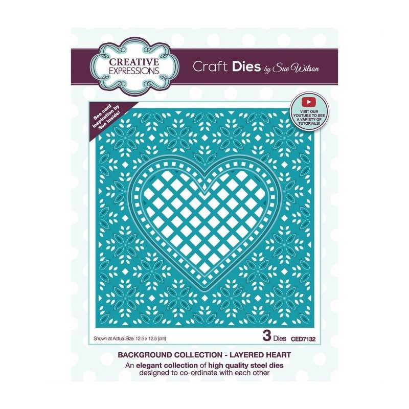 (CED7132)Craft Dies - Background collection Layered heart