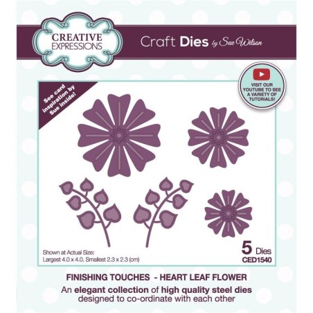(CED1540)Craft Dies - Finishing touches Heart leaf flower