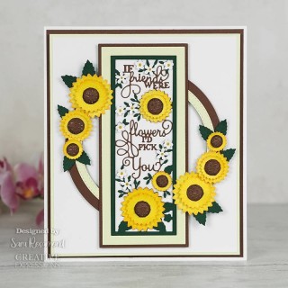 (CED1266)Creative Expressions Sue Wilson Craft Die Slimline All-In-One If Friends Were Flowers