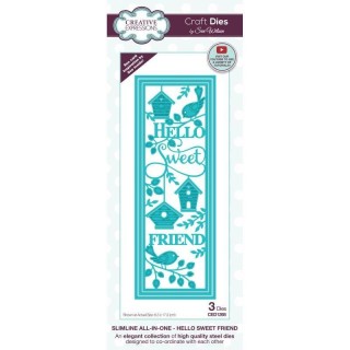 (CED1268)Creative Expressions Sue Wilson Craft Die Slimline All-In-One Hello Sweet Friend