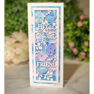 (CED1268)Creative Expressions Sue Wilson Craft Die Slimline All-In-One Hello Sweet Friend