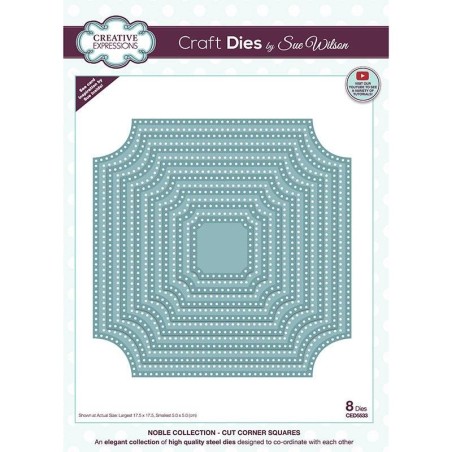(CED5533)Creative Expressions Sue Wilson Craft Die Noble Collection Cut Corner Squares