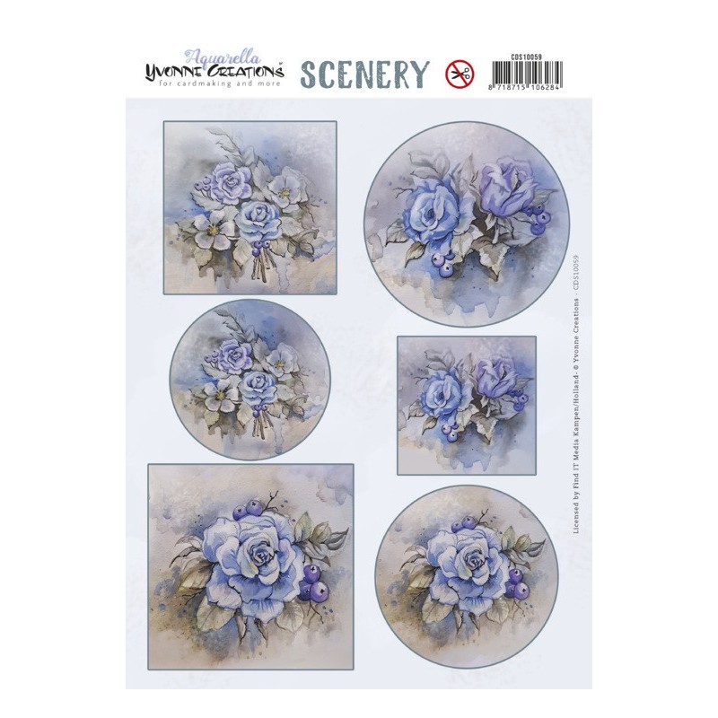 (CDS10059)Scenery - Yvonne Creations - Aquarella - Winter Rose