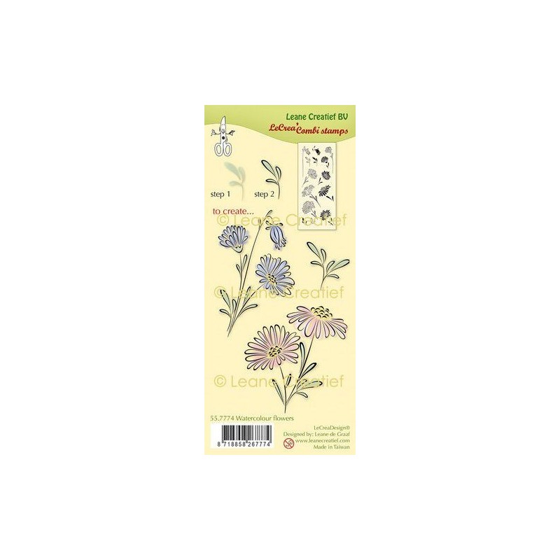 (55.7774)Clear stamp combi Water colour flowers (55.7774)Clear stamp combi Water colour flowers